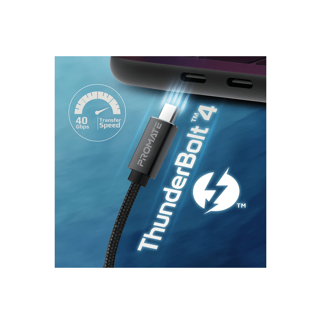 Promate PrimeLink-C40 40Gbps SuperSpeed USB4™ Cable in Qatar Promate PrimeLink-C40 40Gbps SuperSpeed USB4™ Cable in Qatar